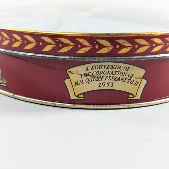 1953 Coronation Souvenir Queen Elizabeth & Prince Philip BISCUIT TIN, Carr & Co - Picture 12 of 13